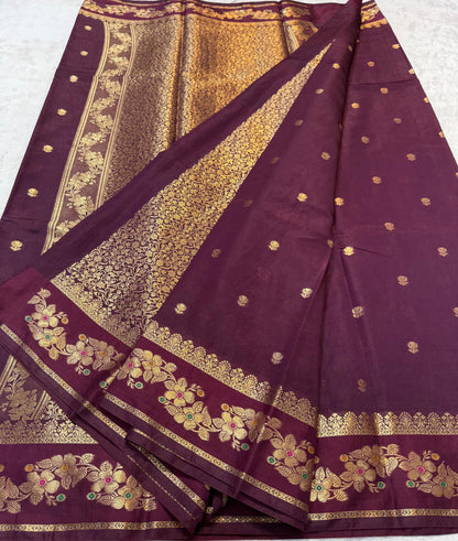 Magenta Raw Mango Premium Banarasi Saree
