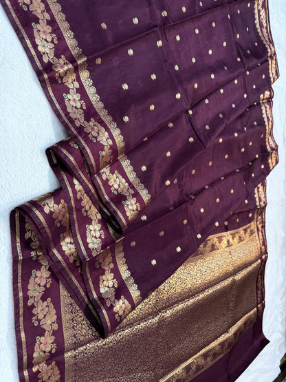 Magenta Raw Mango Premium Banarasi Saree