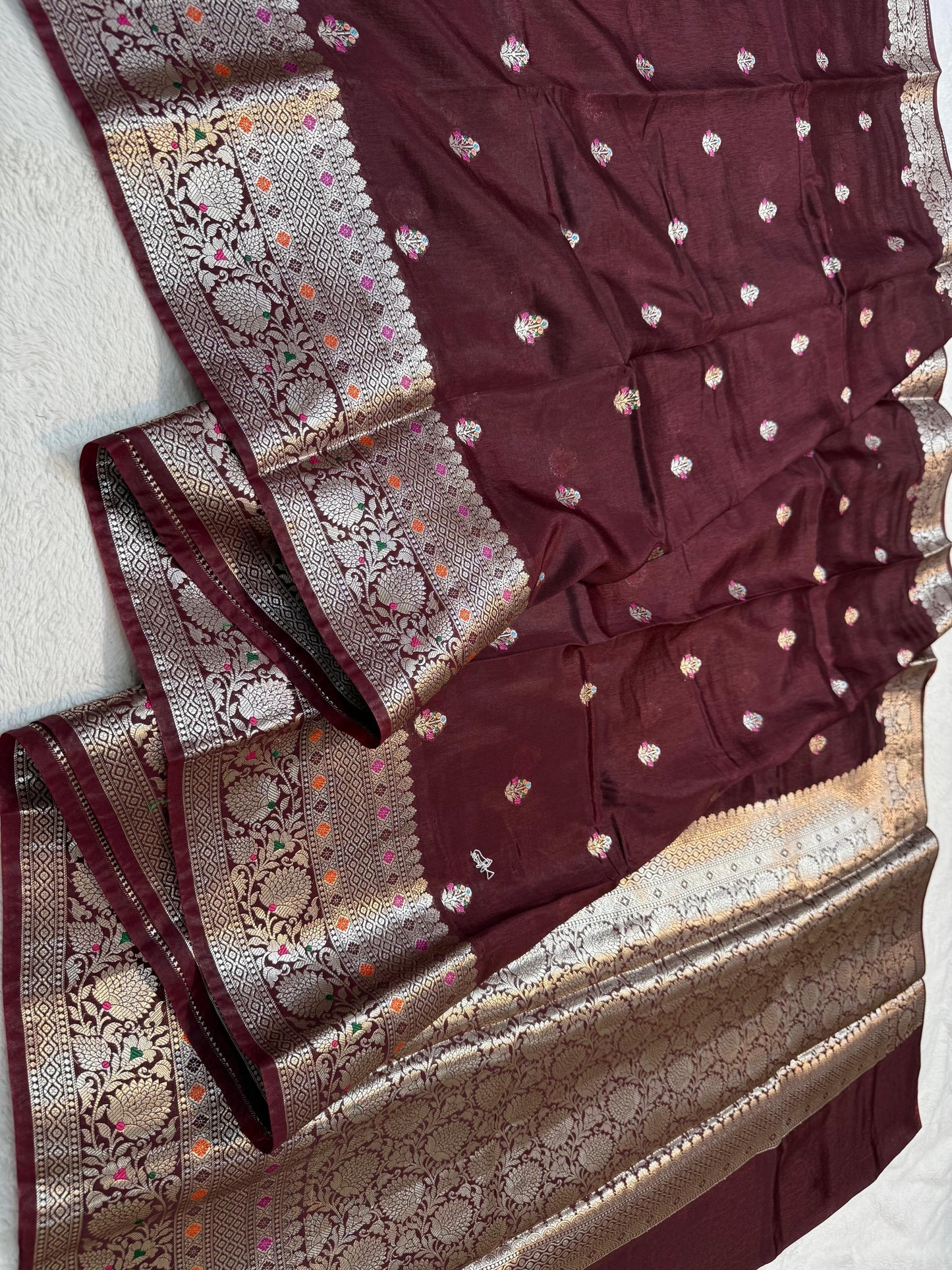 Wine Raw Mango Premium Banarasi Saree