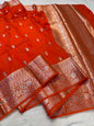 Orange Raw Mango Premium Banarasi Saree
