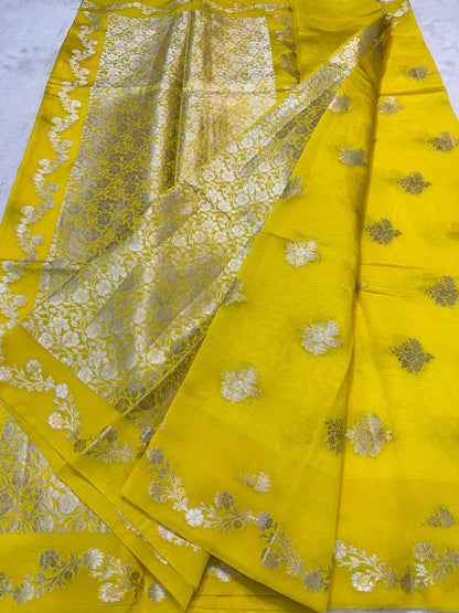 Gold Raw Mango Premium Banarasi Saree