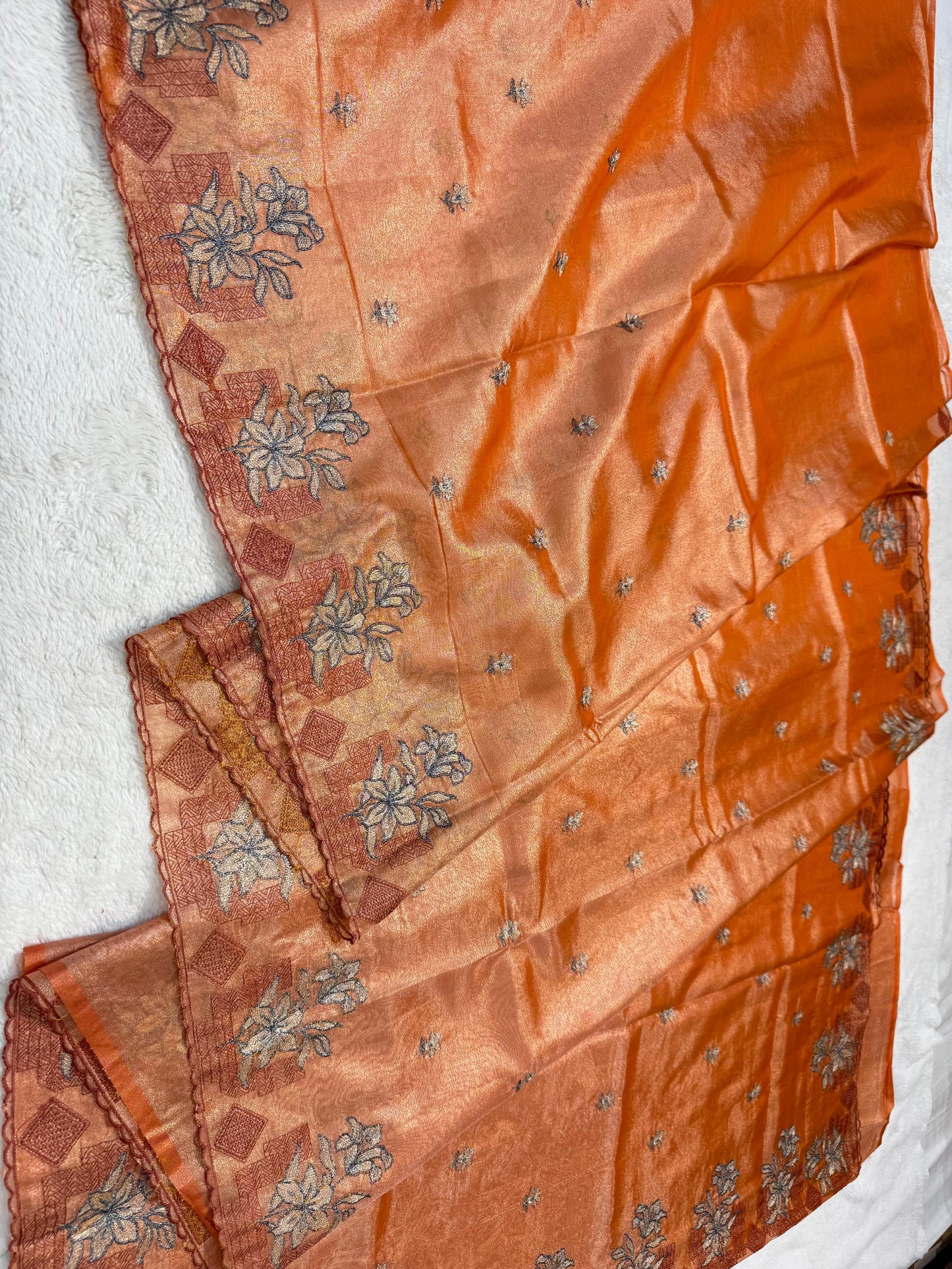 Tissue Designer Embroidery Premium Banarasi saree