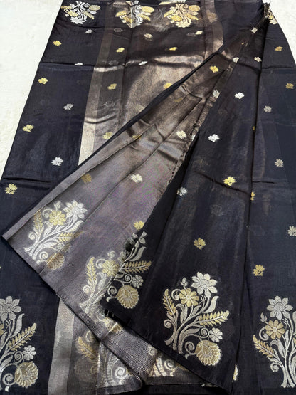 Black Raw Mango Premium Banarasi Saree