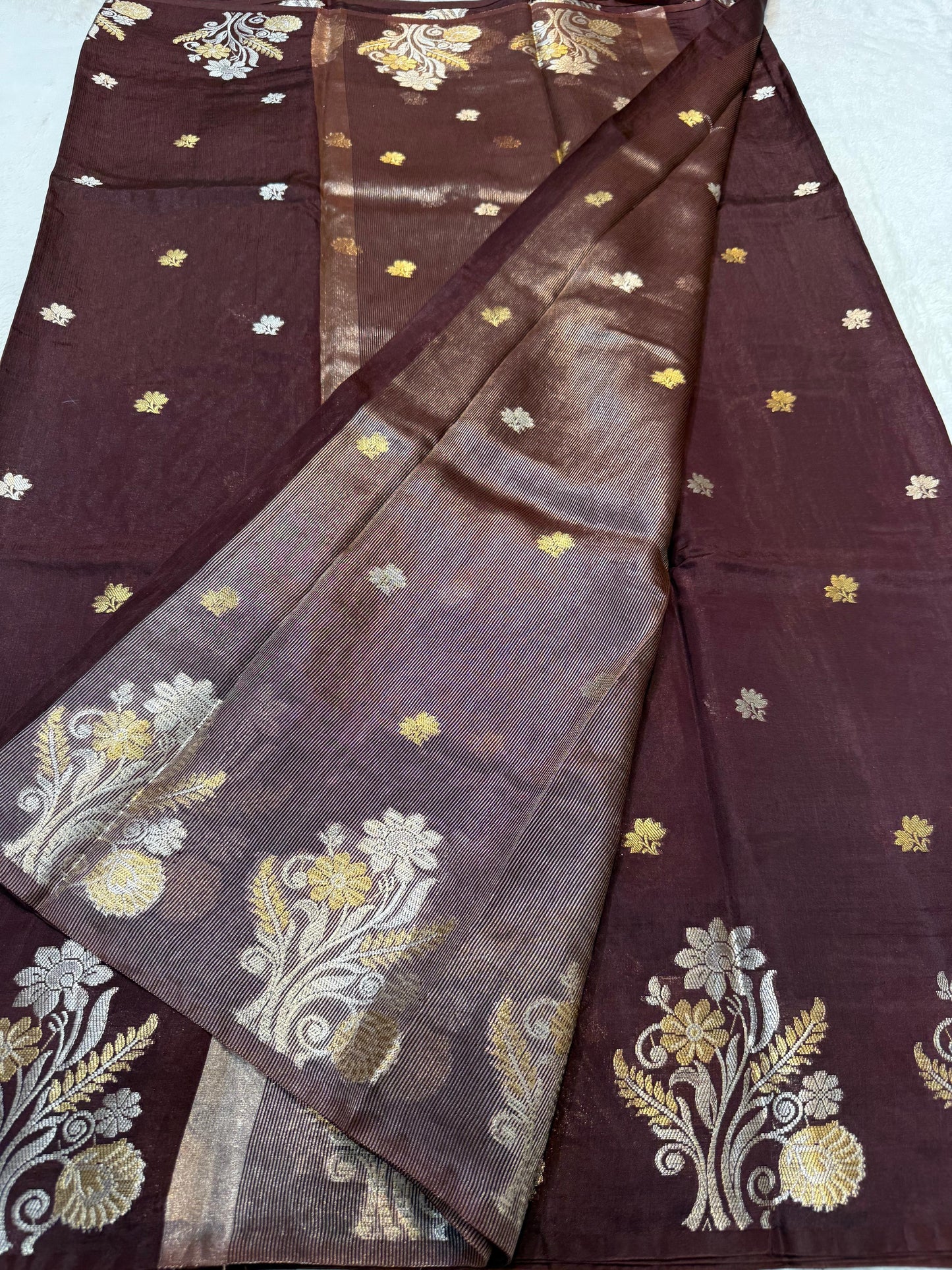 Wine Raw Mango Premium Banarasi Saree