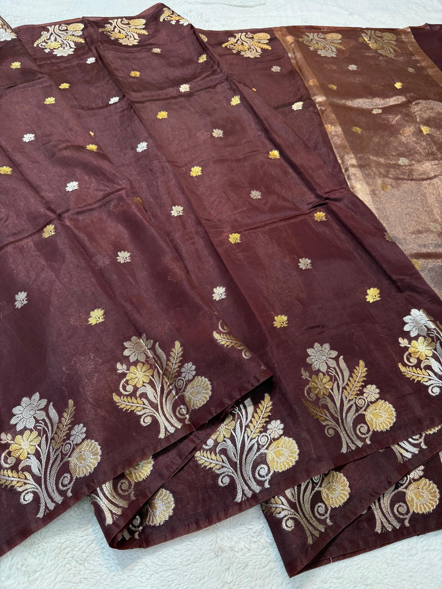 Wine Raw Mango Premium Banarasi Saree