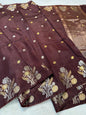 Wine Raw Mango Premium Banarasi Saree
