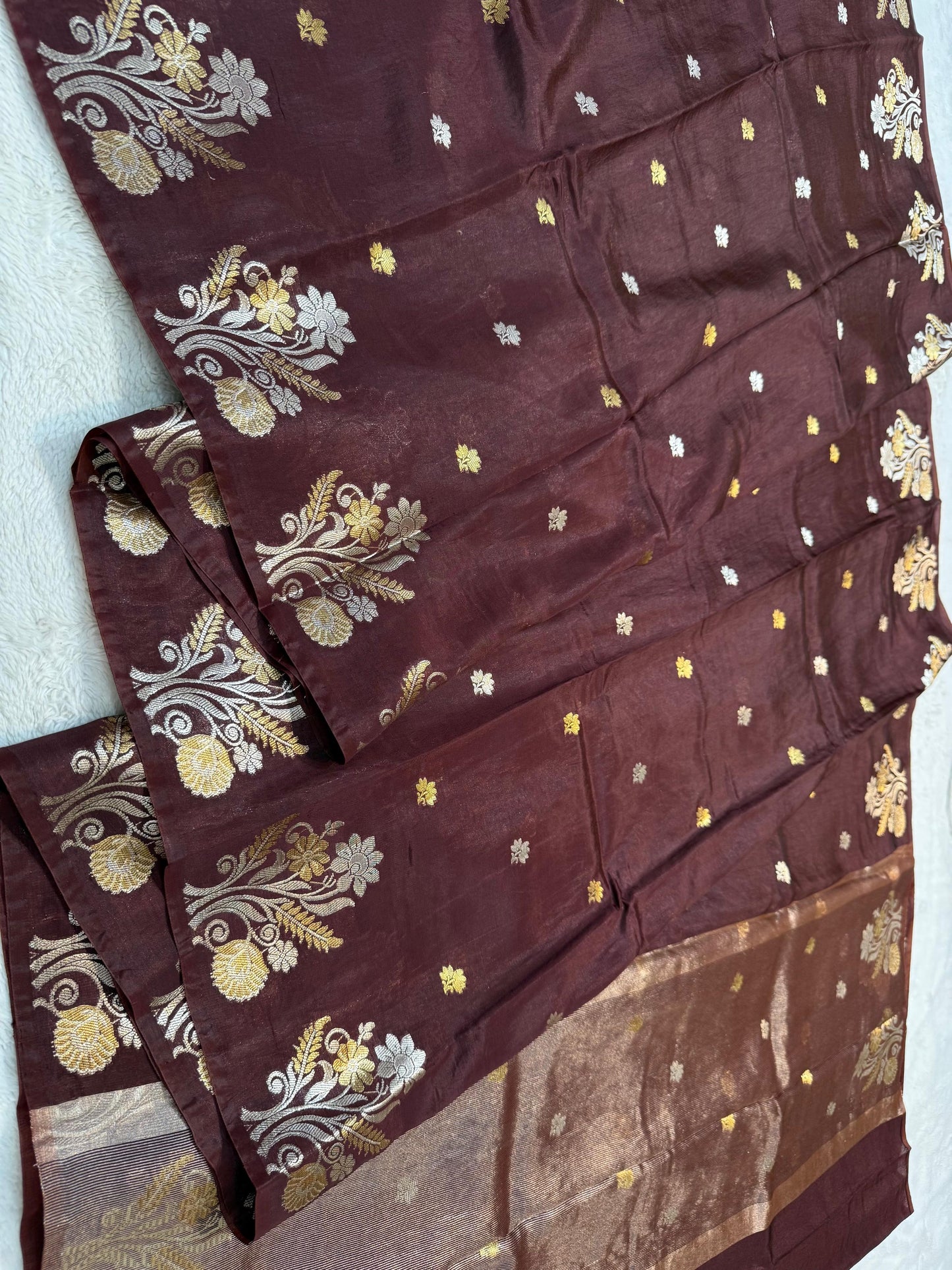 Wine Raw Mango Premium Banarasi Saree