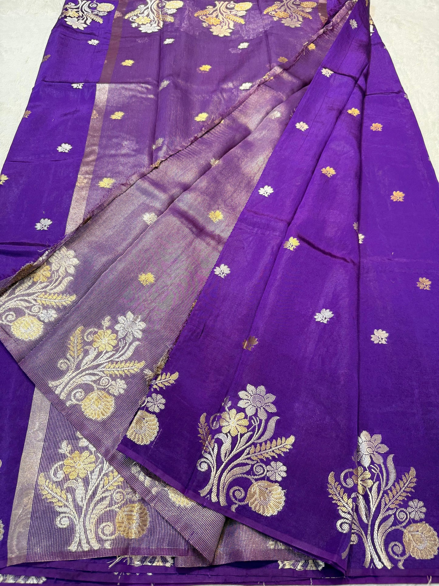 Blue Raw Mango Premium Banarasi Saree