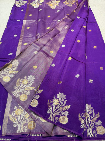 Blue Raw Mango Premium Banarasi Saree