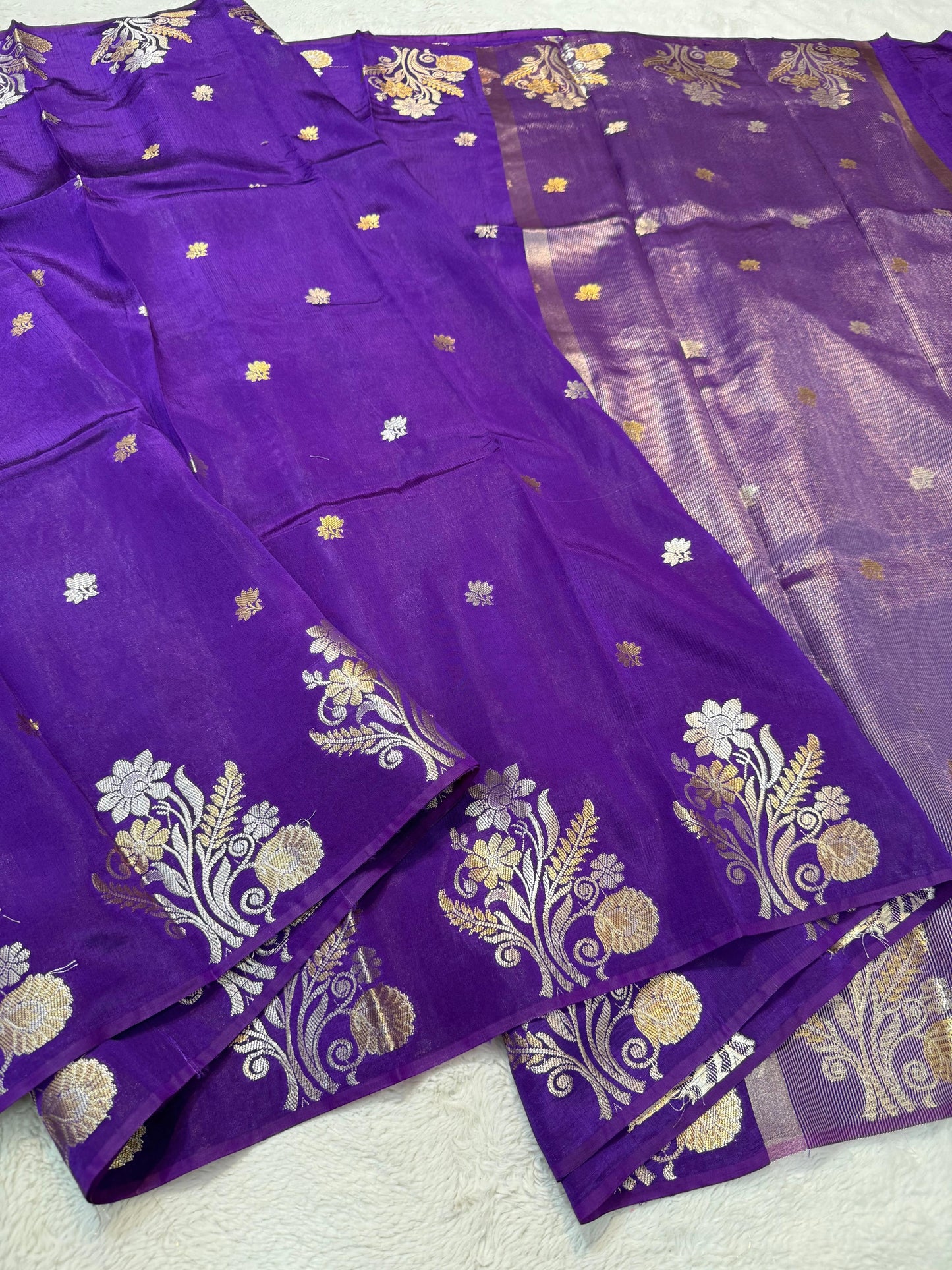 Blue Raw Mango Premium Banarasi Saree
