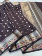 Wine Raw Mango Premium Banarasi Saree