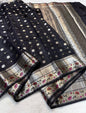 Black Raw Mango Premium Banarasi Saree