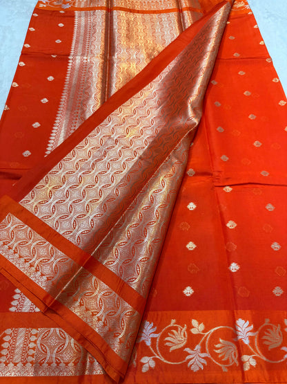 Orange Raw Mango Premium Banarasi Saree