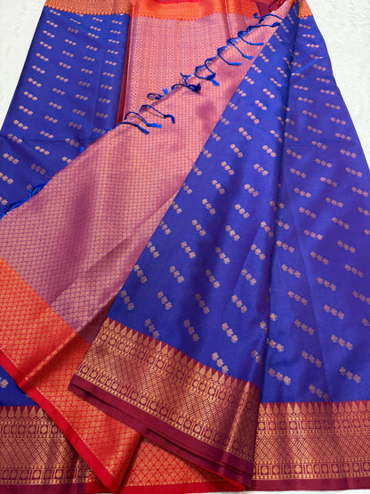 Blue Soft Silk Banarasi Saree