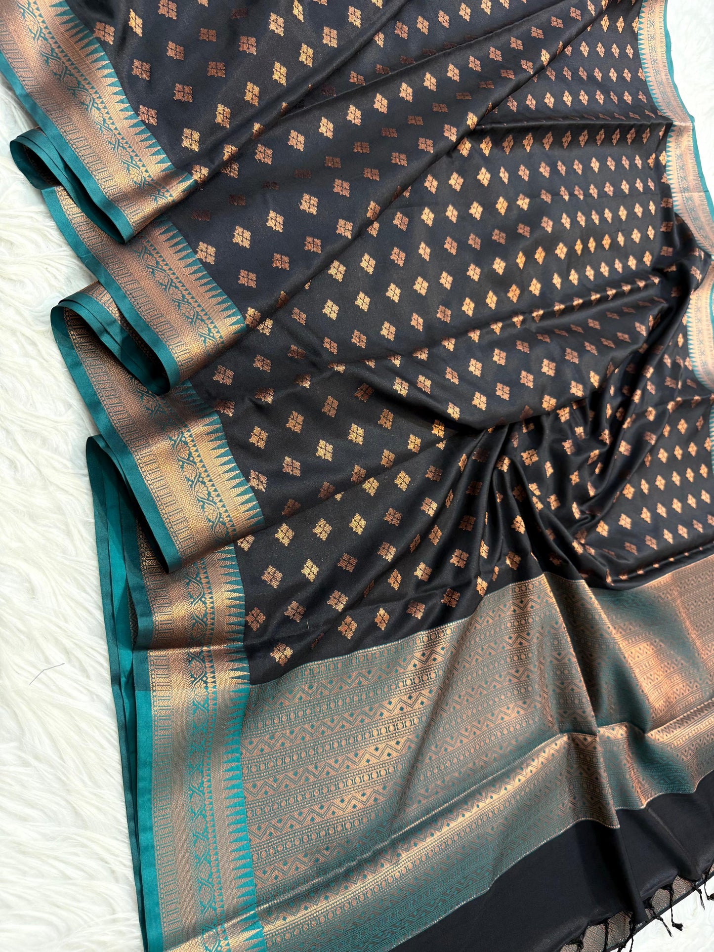 Black Soft Silk Banarasi Saree