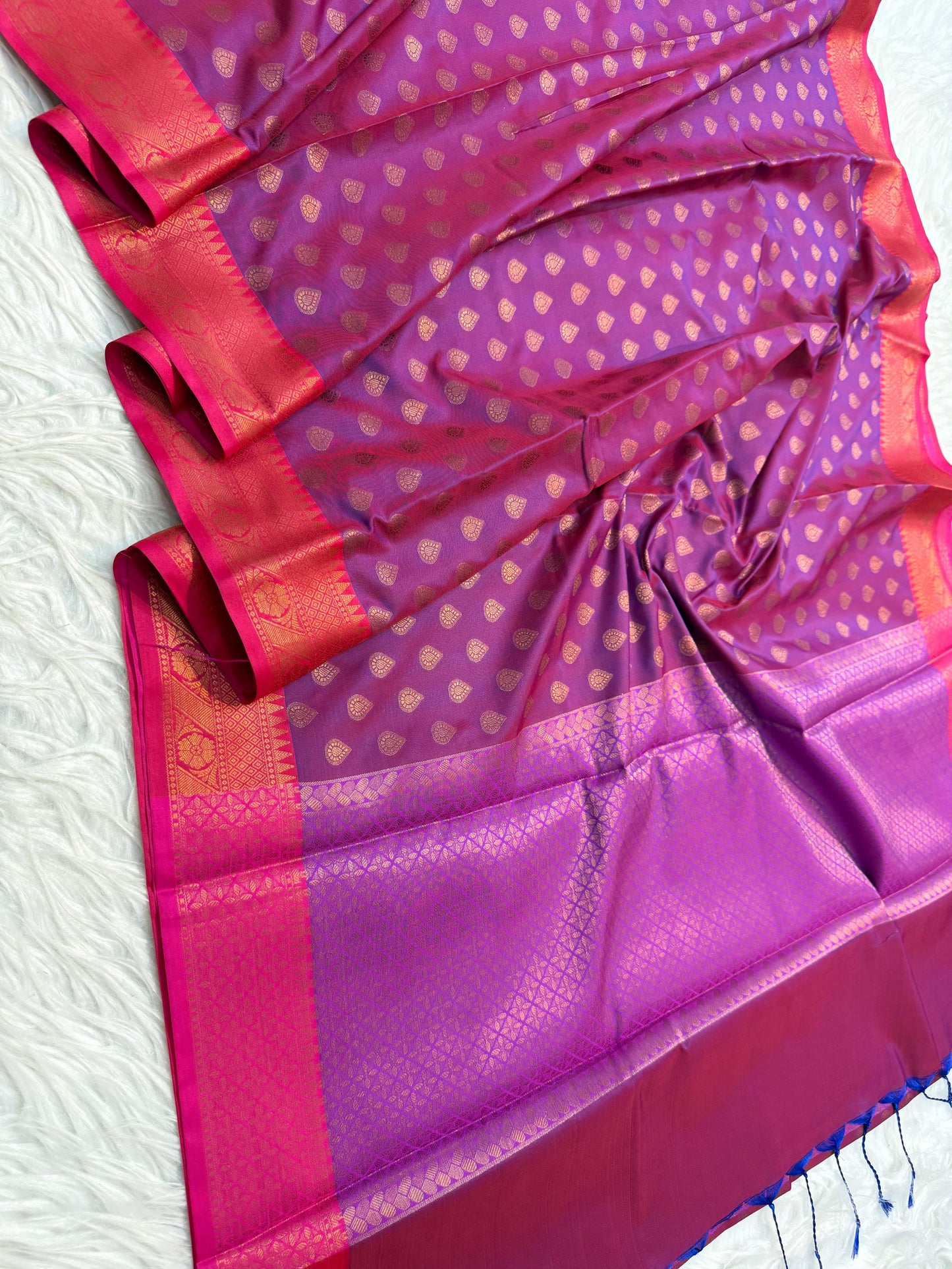 Magenta Soft Silk Banarasi Saree