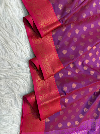 Magenta Soft Silk Banarasi Saree
