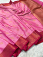 Pink Soft Silk Banarasi Saree
