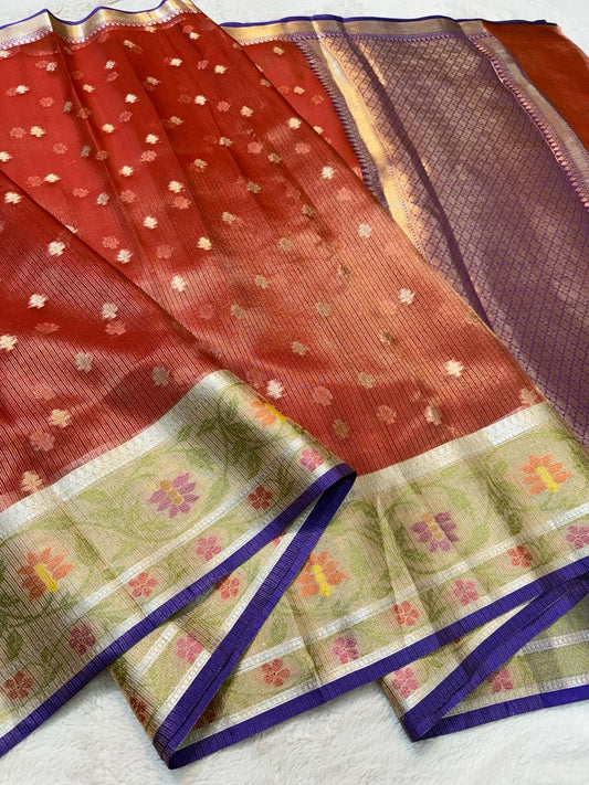 Tissue Kota Paithani Border Premium Banarasi Saree