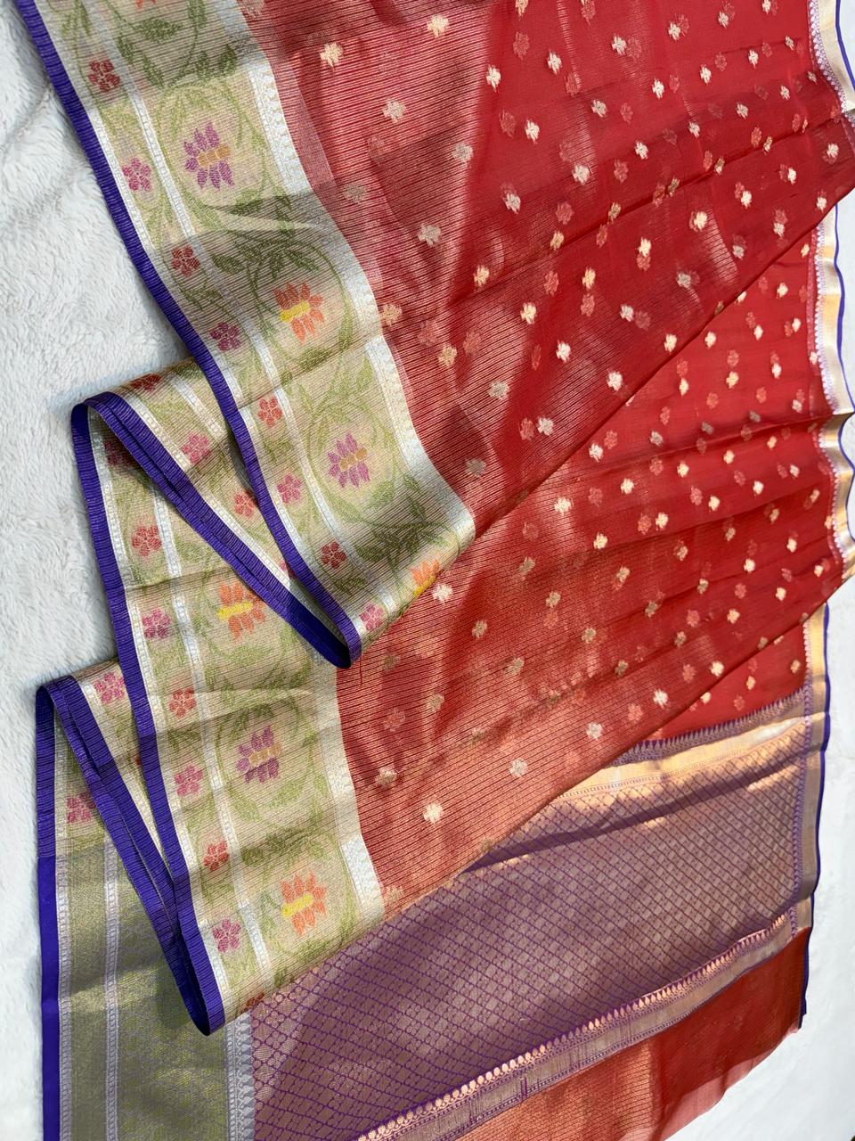 Tissue Kota Paithani Border Premium Banarasi Saree