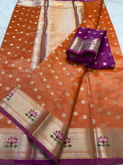 Tissue Kota Paithani Border Premium Banarasi Saree