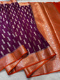 Magenta Semi Mashru Silk Premium Banarasi Saree