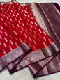 Red Semi Mashru Silk Premium Banarasi Saree