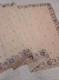 Peach Cotton Kota Designer Cutwork Embroidered Premium Banarasi Saree