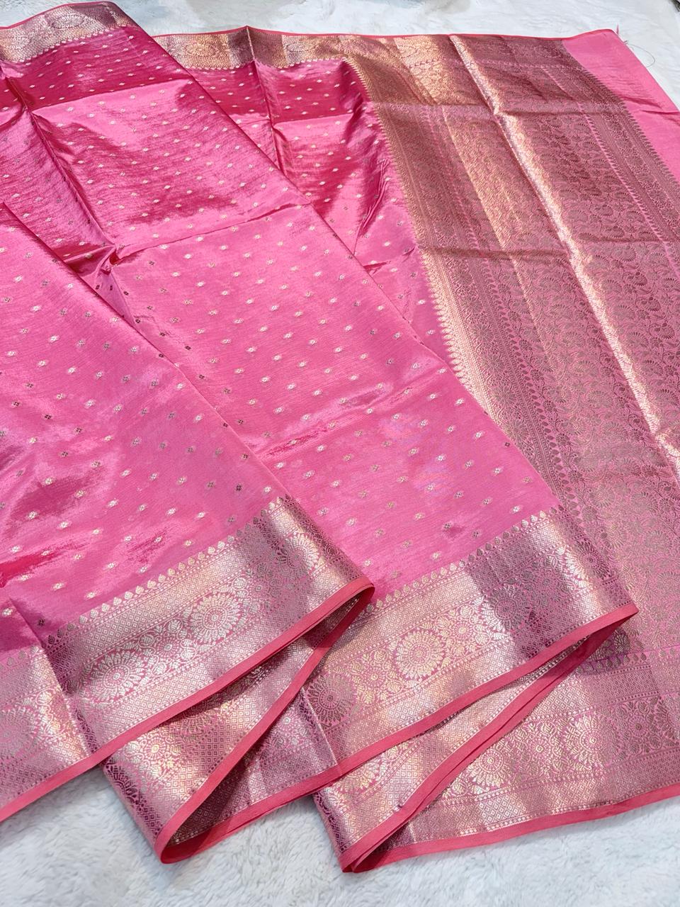 Pink Raw Mango Premium Banarasi Saree