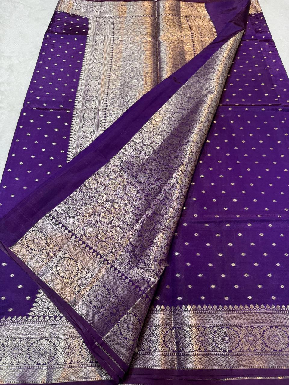 Blue Raw Mango Premium Banarasi Saree