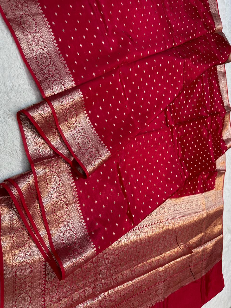 Maroon Raw Mango Premium Banarasi Saree