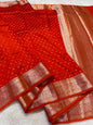 Orange Shaid Raw Mango Premium Banarasi Saree