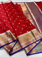 Red Cotton Kota Paithani Border Premium Banarasi Saree