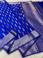 Royal Blue Semi Katan Premium Banarasi Saree