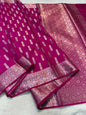 Magenta Semi Katan Premium Banarasi Saree