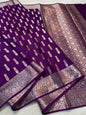 Blue Semi Katan Premium Banarasi Saree