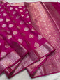 Magenta Semi Katan Premium Banarasi Saree