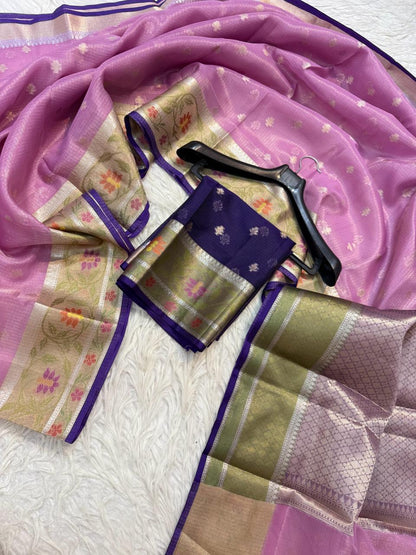 Tissue Kota Paithani Border Premium Banarasi Saree