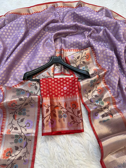 Tissue Kota Paithani Border Premium Banarasi Saree