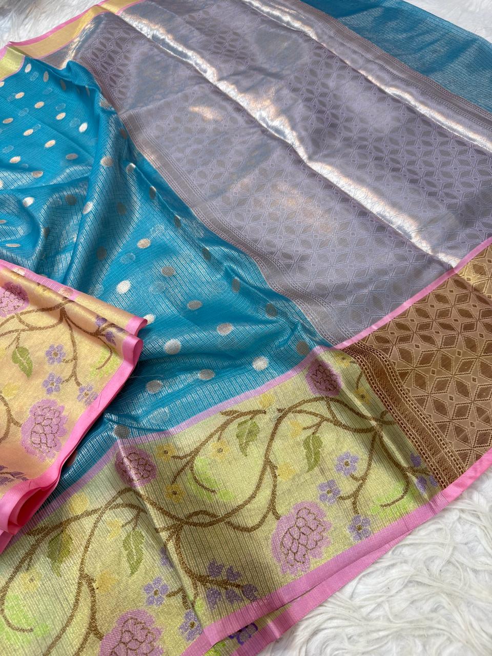 Tissue Kota Paithani Border Premium Banarasi Saree