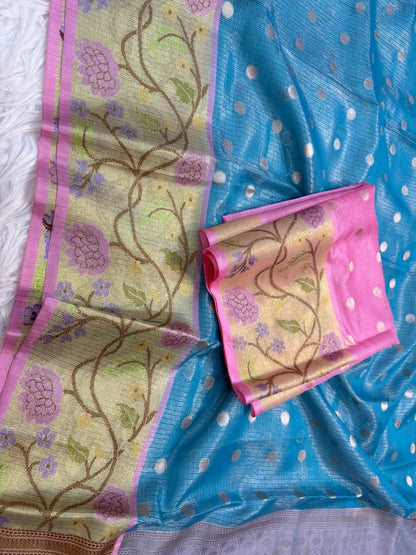 Tissue Kota Paithani Border Premium Banarasi Saree