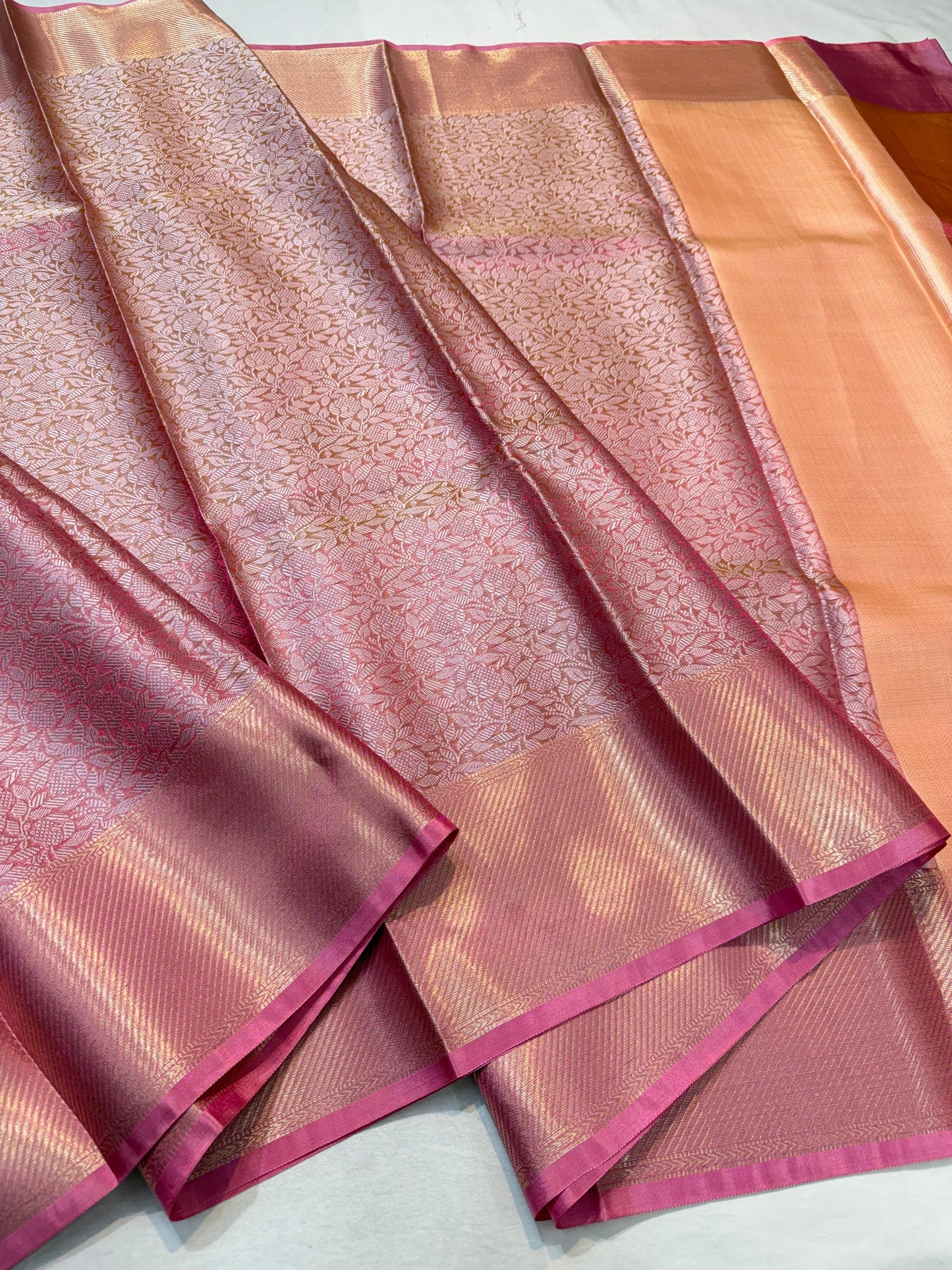 Pink Kanchi Silk Banarasi Saree