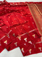 Maroon Red Viscose Silk Premium Banarasi Saree