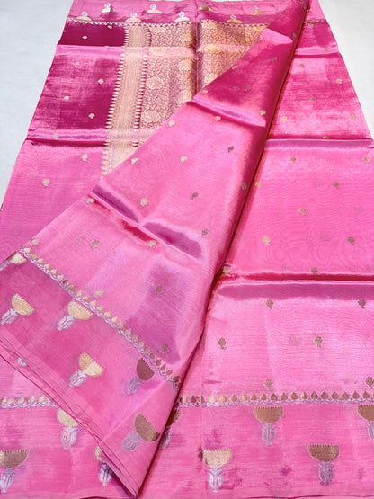 Baby Pink  Viscose Silk Premium Banarasi Saree