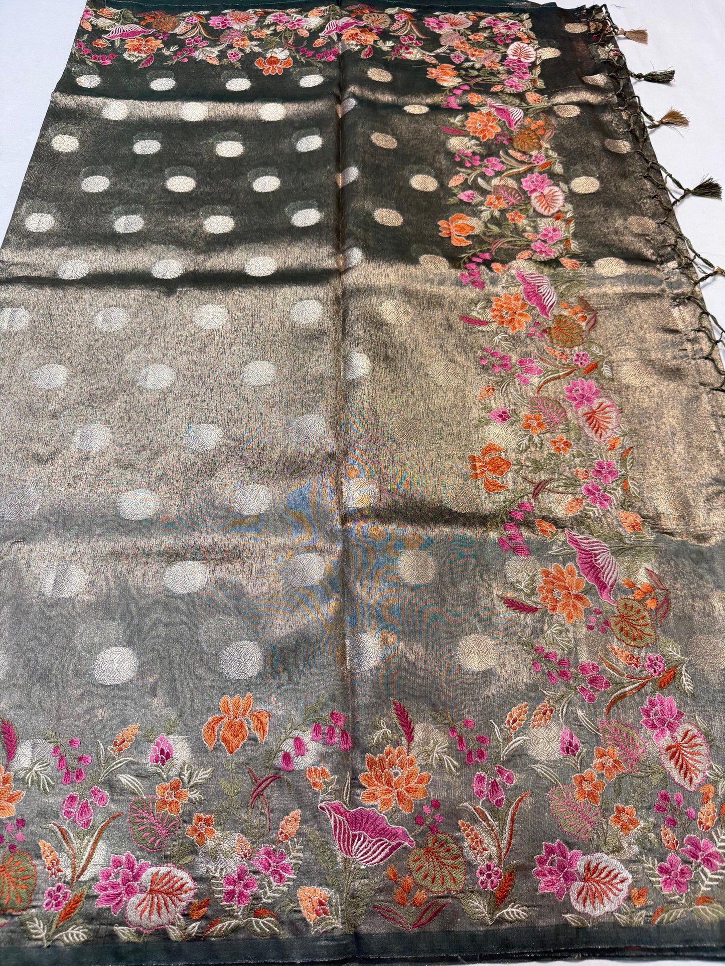 Tissue Designer Embroidery Premium Banarasi Saree