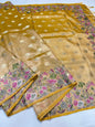 Gold Tissue Designer Embroidery Premium Banarasi Saree