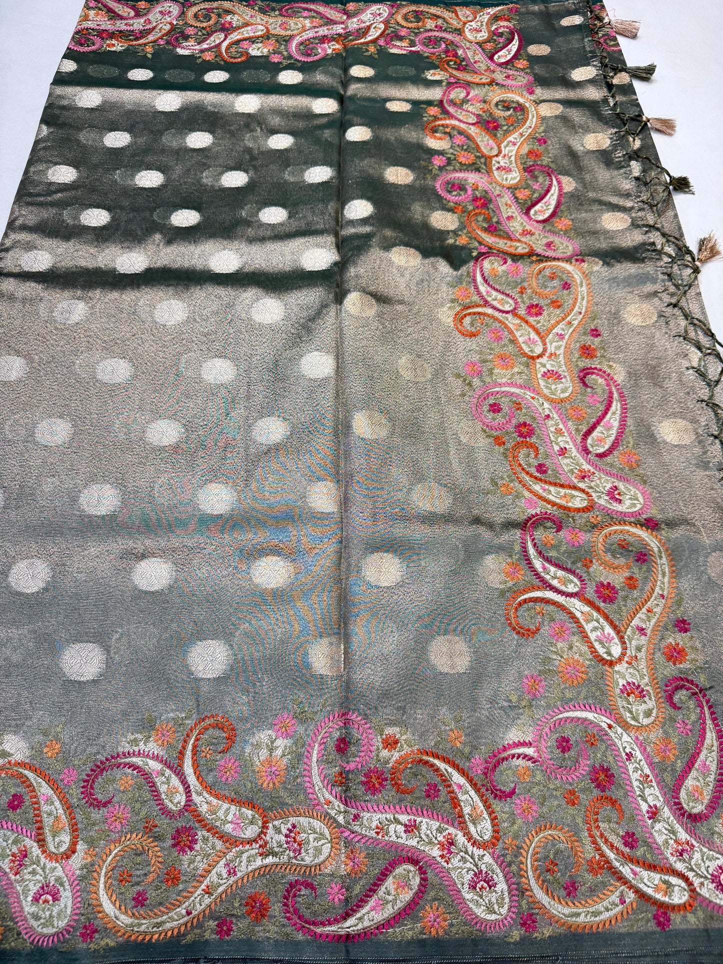 Tissue Designer Embroidery Premium Banarasi Saree
