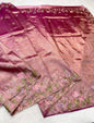 Magenta Tissue Cutwork Designer Embroidery Premium Banarasi Saree
