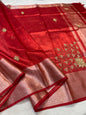 Red Tissue Designer Handwork Premium Banarasi Saree