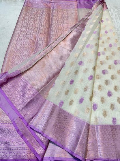 Lovender Cotton Silk Mina Premium Banarasi Saree